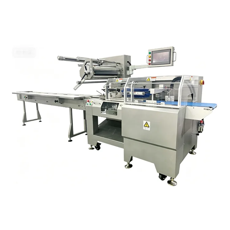 Horizontal Flow Wrap Machine 120-600mm for Frozen Dumplings and Bread